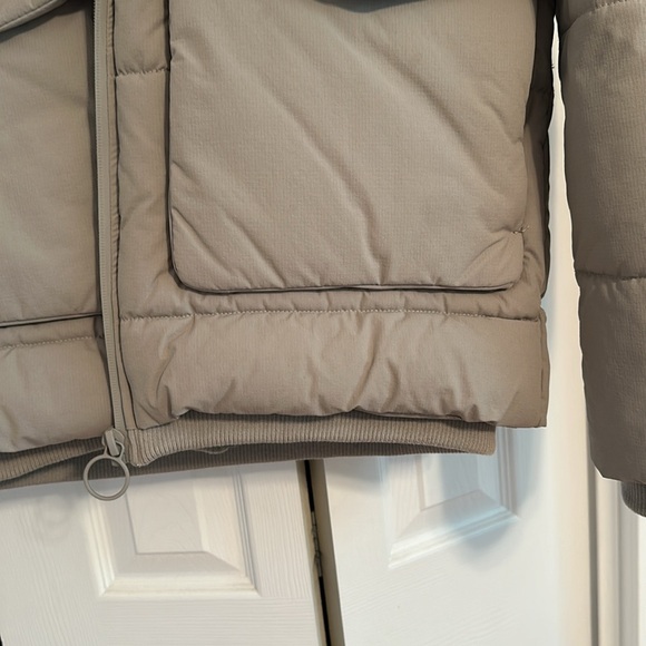 Beige/Grey Zara Puffer Jacket in Size L - Picture 4 of 6